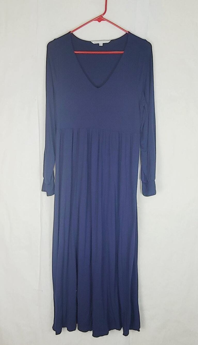 The Nines By Hatch navy blue vneck stretch knit maternity dress Size Med Minimal